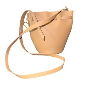 ZAC Zac Posen Tan Leather Bucket Crossbody Bag | Eartha Mini Style